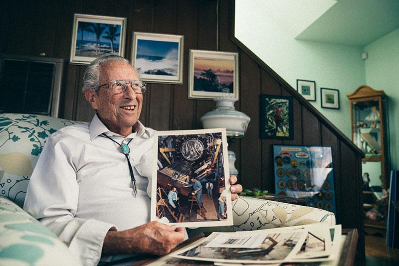 Patient with a picture of his nuclear work