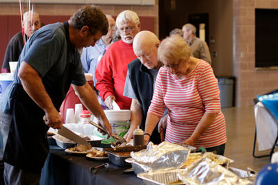 NDOR 3 people getting dinner at a convention