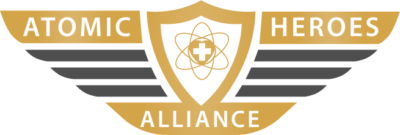 Atomic Heroes Alliance pin logo