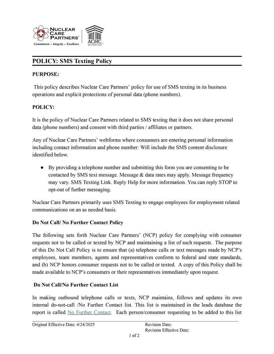 SMS Texting Policy