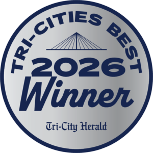 Badge representing Silver - Home Care - 2026 Tri-Cities Best award